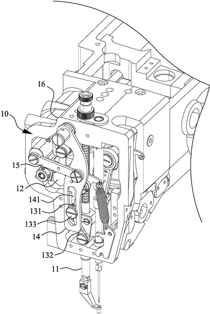 An inner pressure foot device of a sewing machine