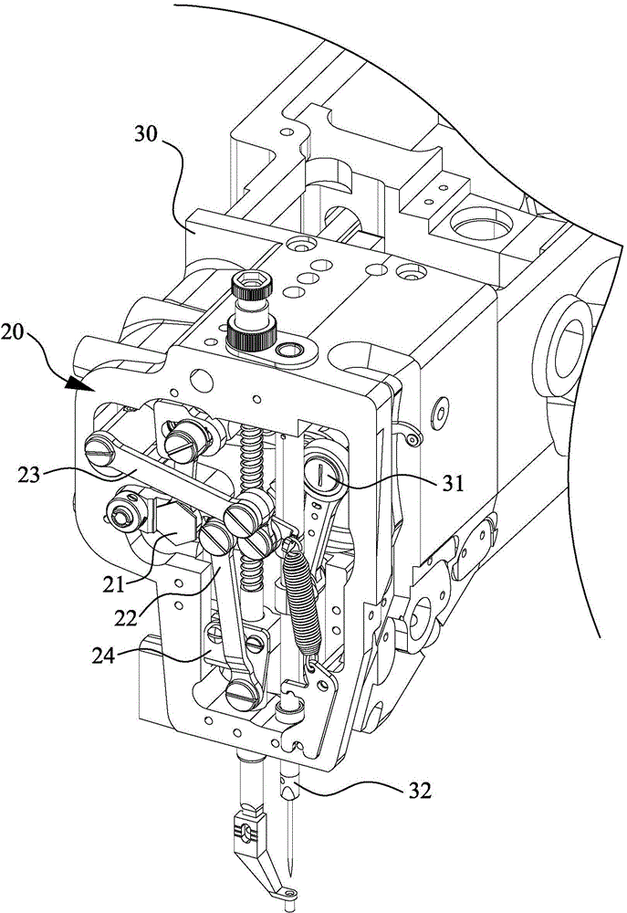 An inner pressure foot device of a sewing machine