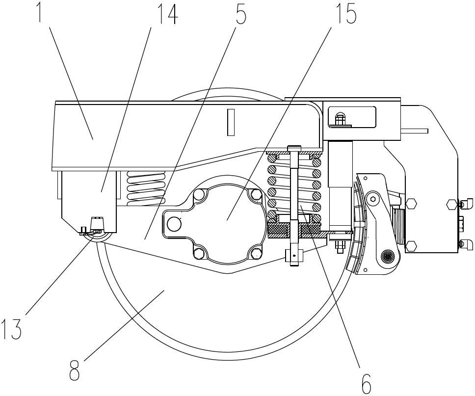 Steering frame of railway track car with flaw detection devices