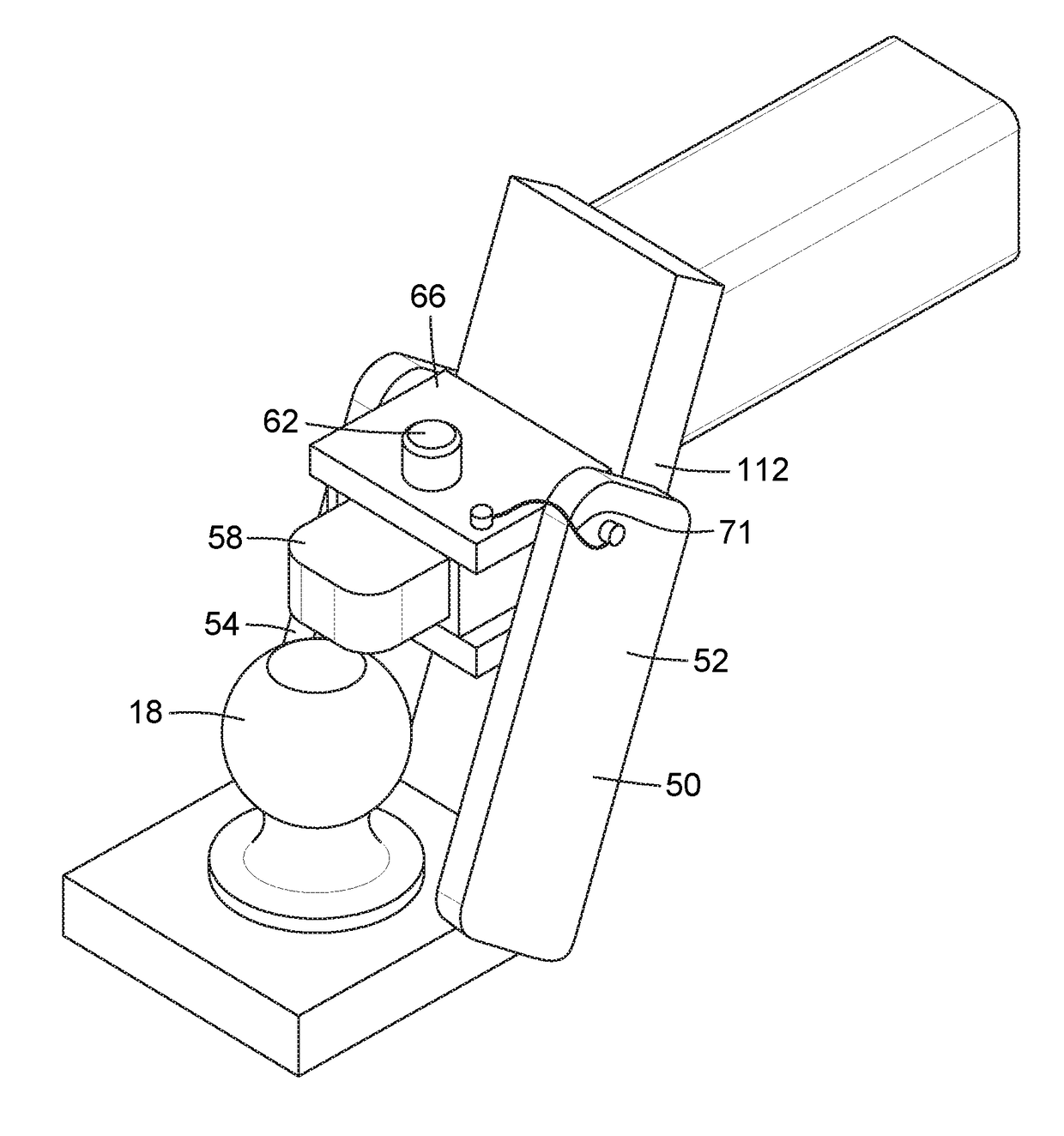 Safety device for a trailer hitch and combination thereof