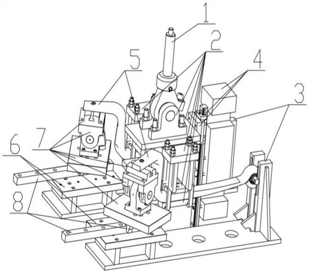 Device for Z-shaped guide arm bench test and test method thereof