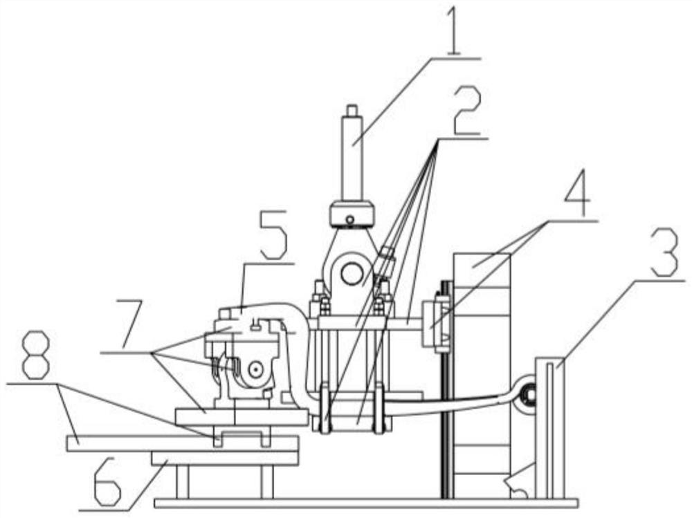 Device for Z-shaped guide arm bench test and test method thereof