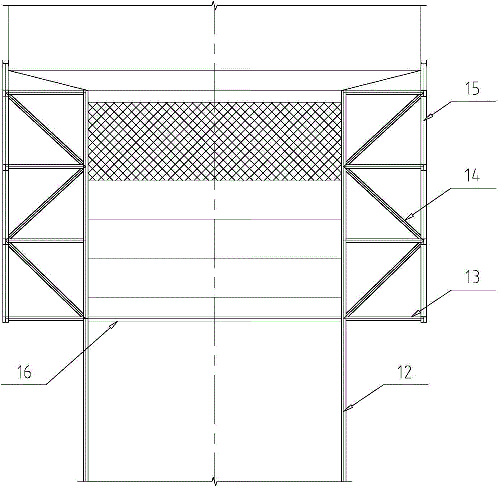Overhead type rectangular wet electric precipitator