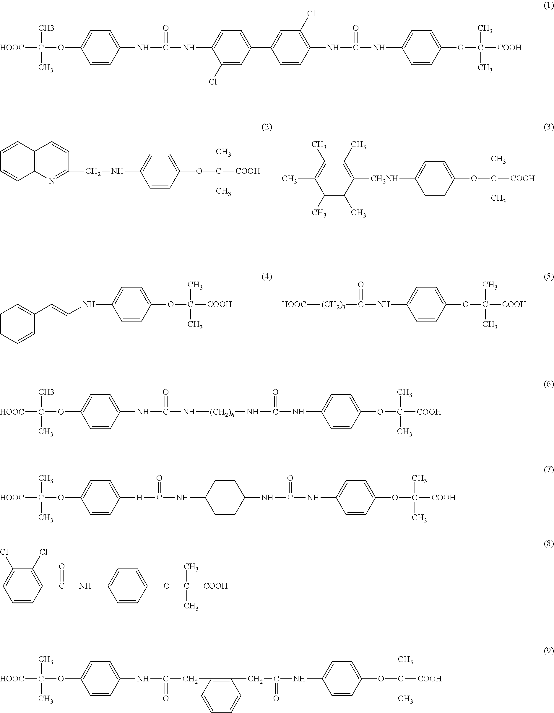 Phenoxyisobutyric acid compounds and method of synthesis