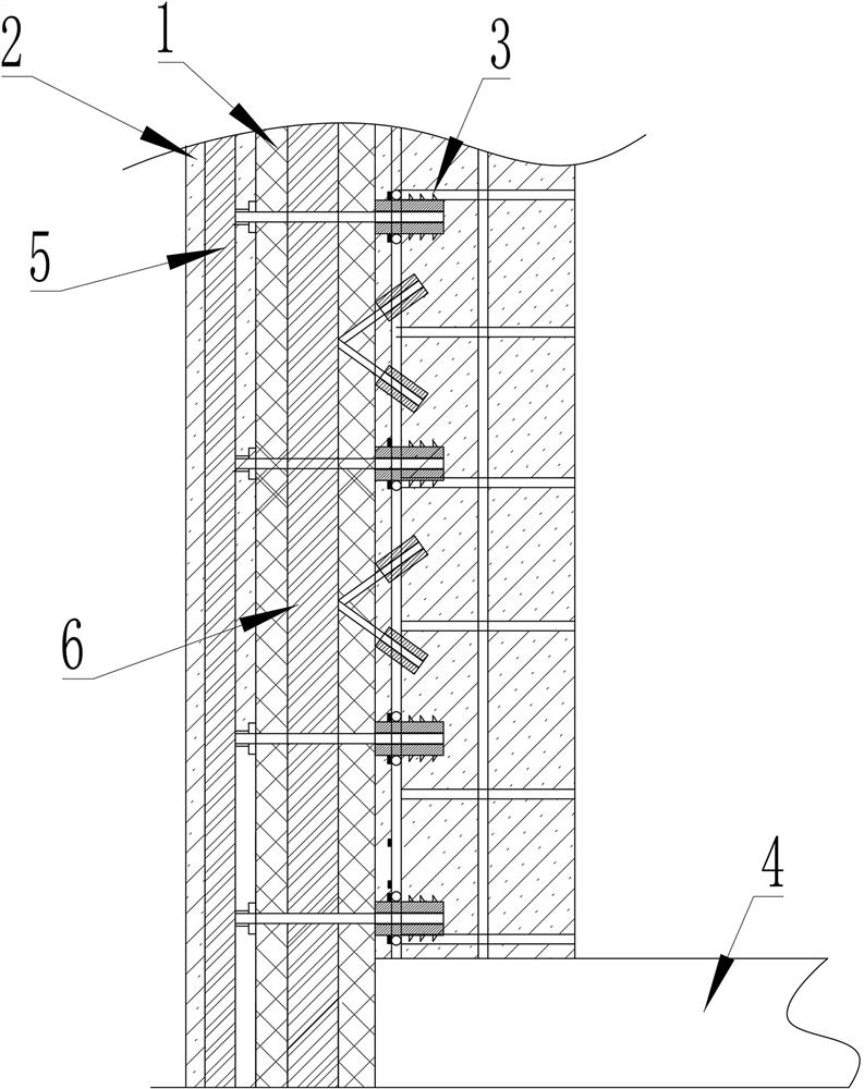 Core tube type broken bridge composite wall system for low-energy-consumption building and construction method