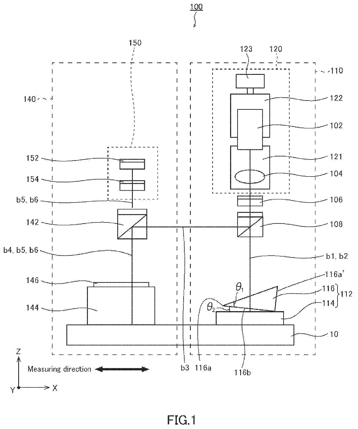 Relative position detection means and displacement detection device