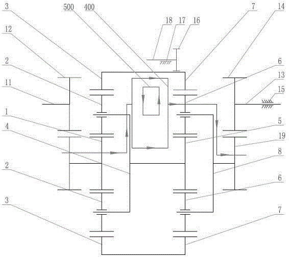 Double planetary gear train type continuously variable automatic transmission mechanism