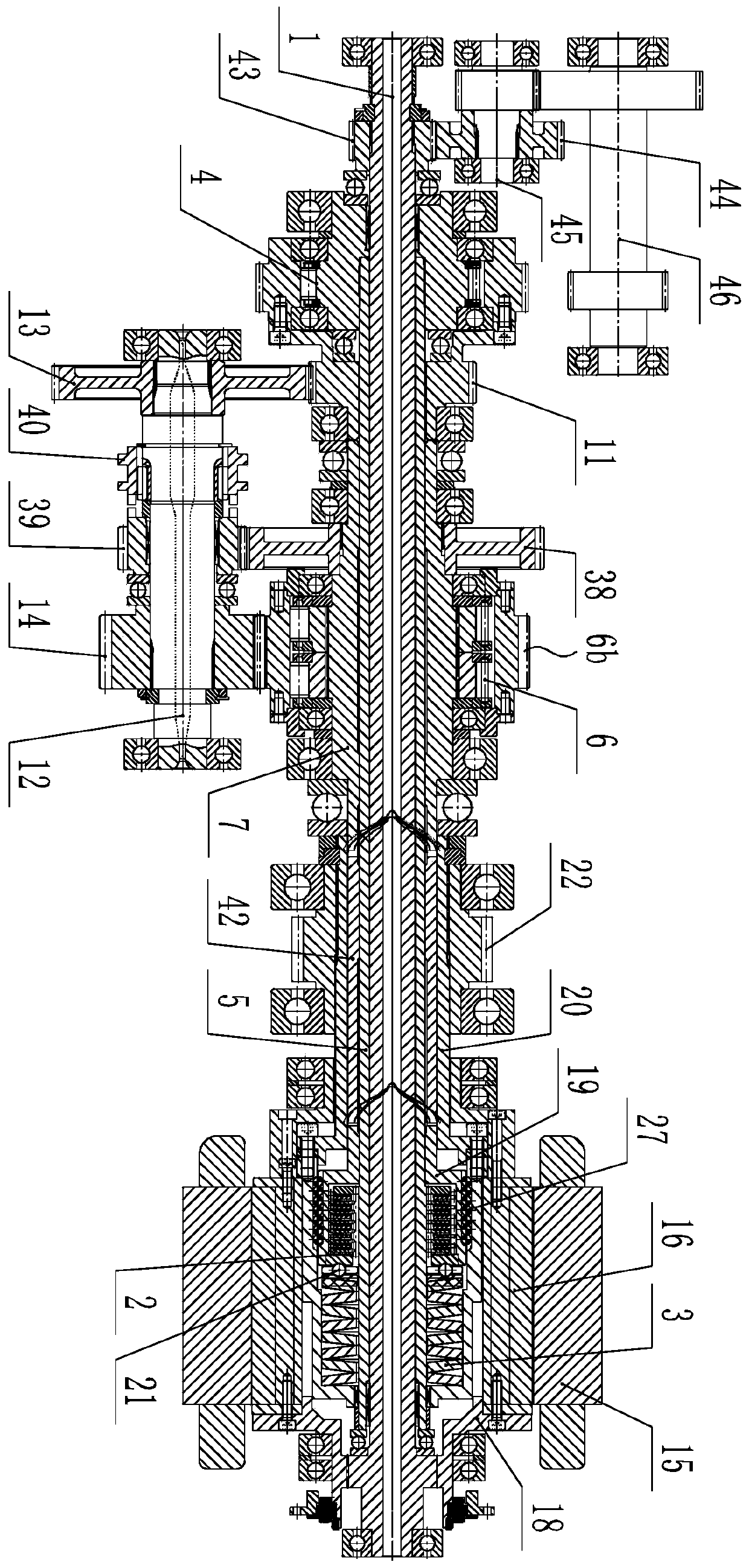 Central driving type super-large load intelligent self-adaptive electric driving system