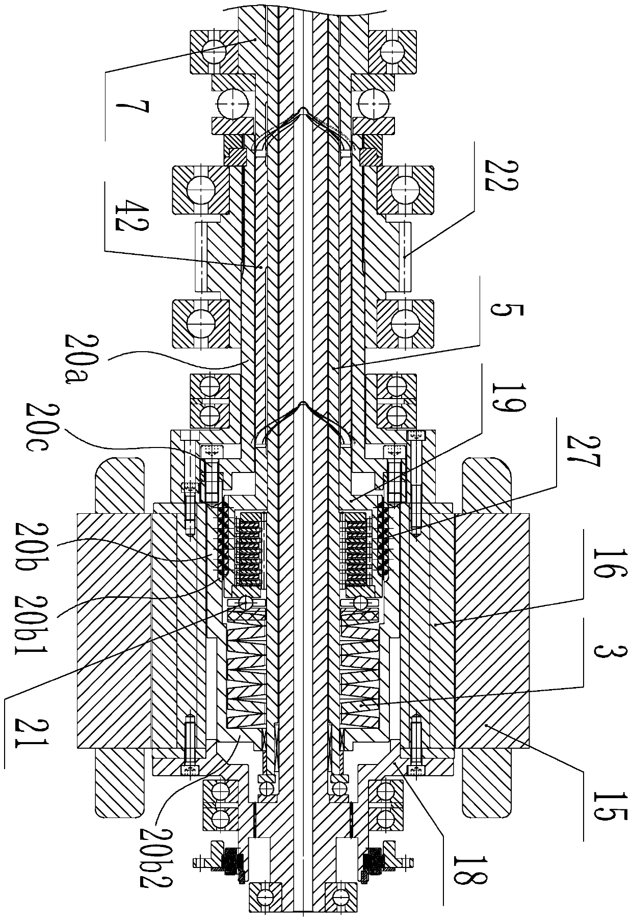 Central driving type super-large load intelligent self-adaptive electric driving system