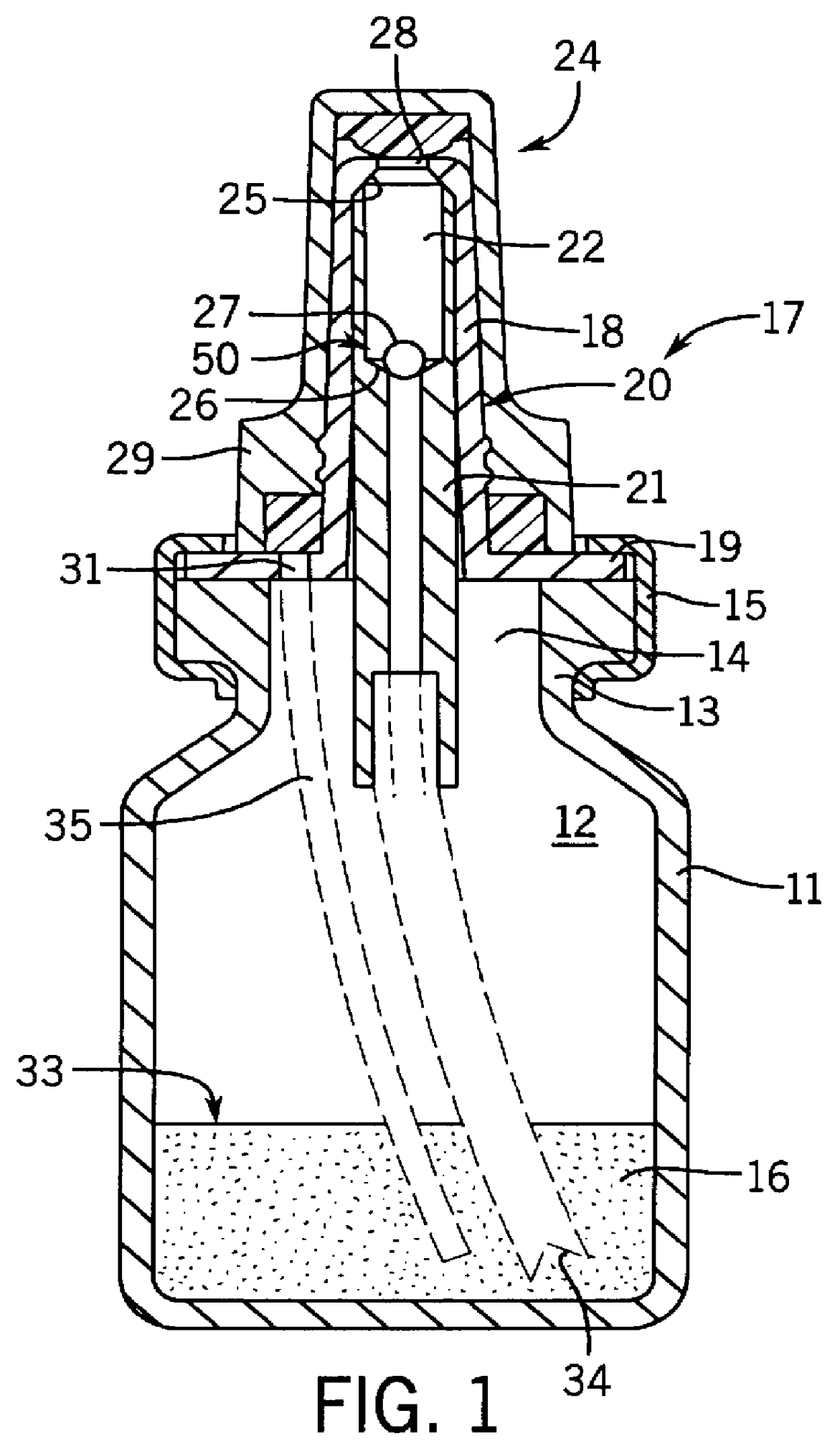 Dosing and discharging device for flowable media including powder/air dispersions