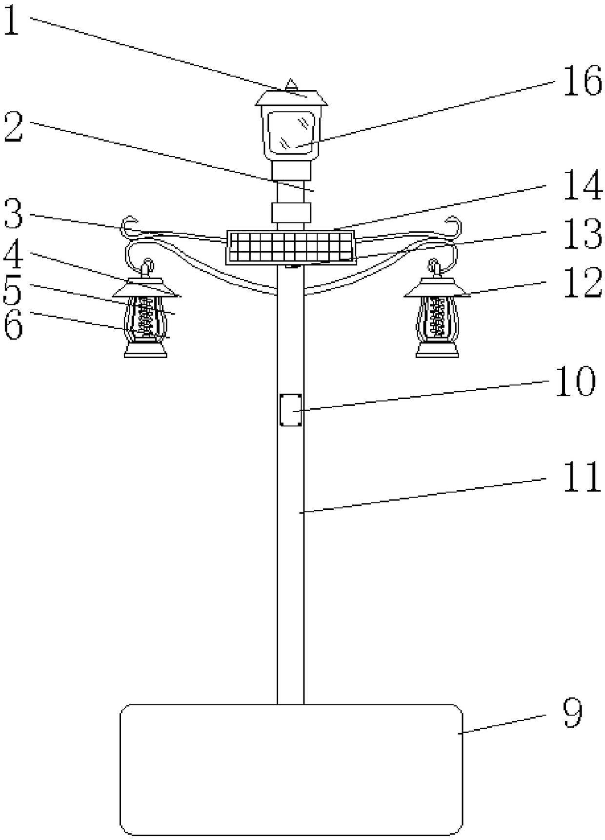 Self-cleaning garden lamp with fly-dispelling function