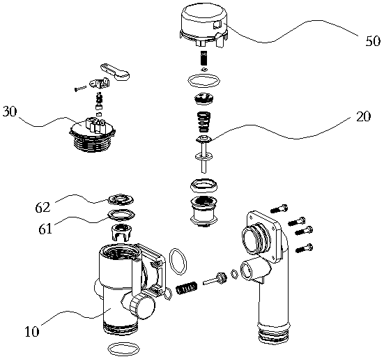 Drain valve for water closet