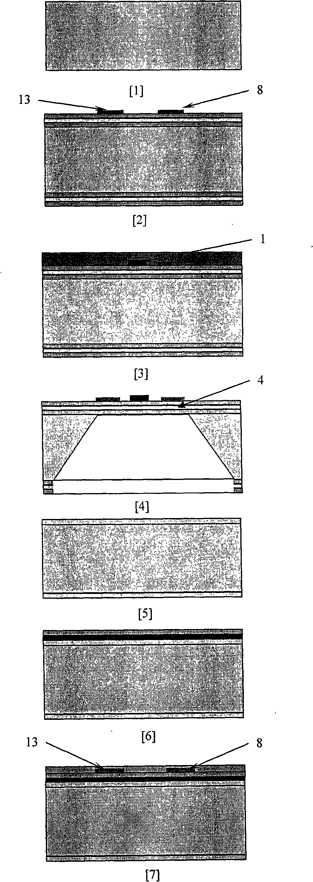 Structure of film thermoelectric converter based on micro bridge resonator and fabricating method thereof