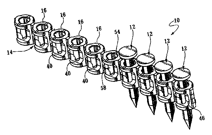 Bearing strip of fastener arranged according sequence for fastener driving tool