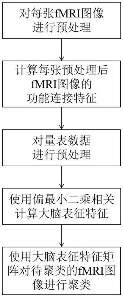 Partial least square correlation-based fMRI image clustering system and method