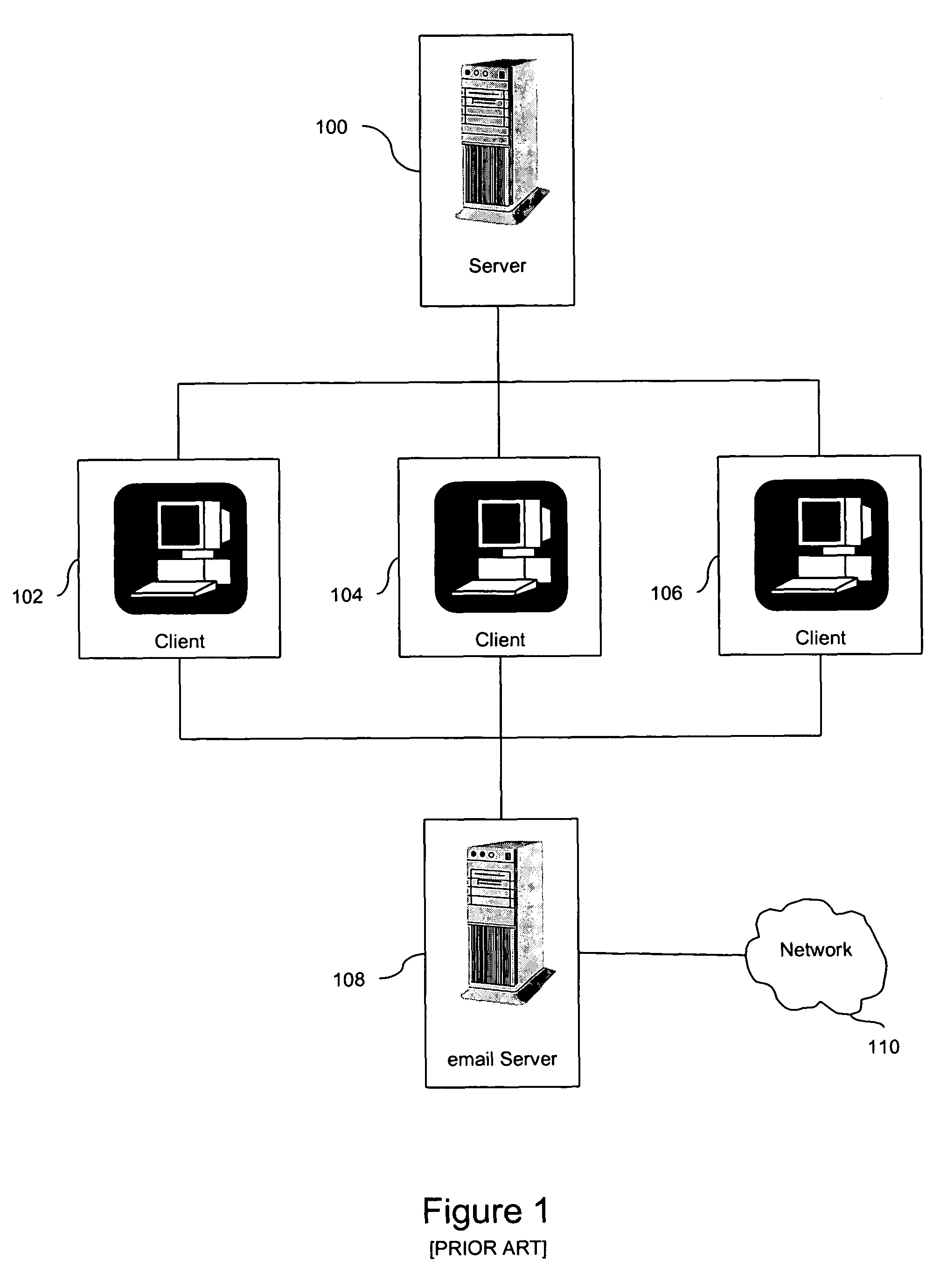 System and method for sending electronic mail in a client-server architecture