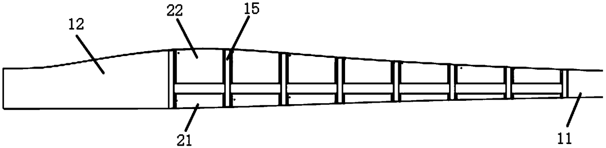 Air bag type wind power blade structure