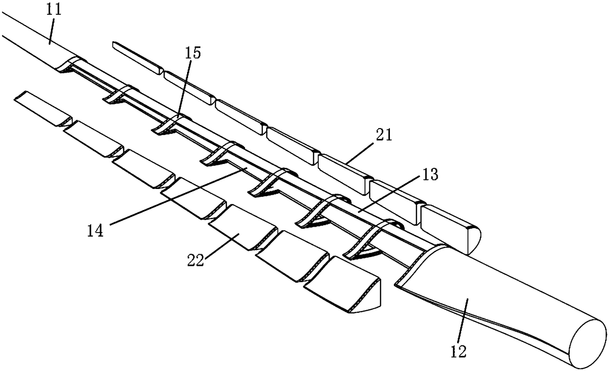 Air bag type wind power blade structure