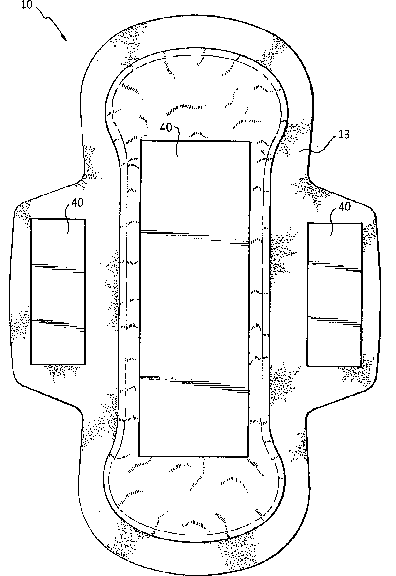 Absorbent article including an absorbent layer having a plurality of spaced beam elements