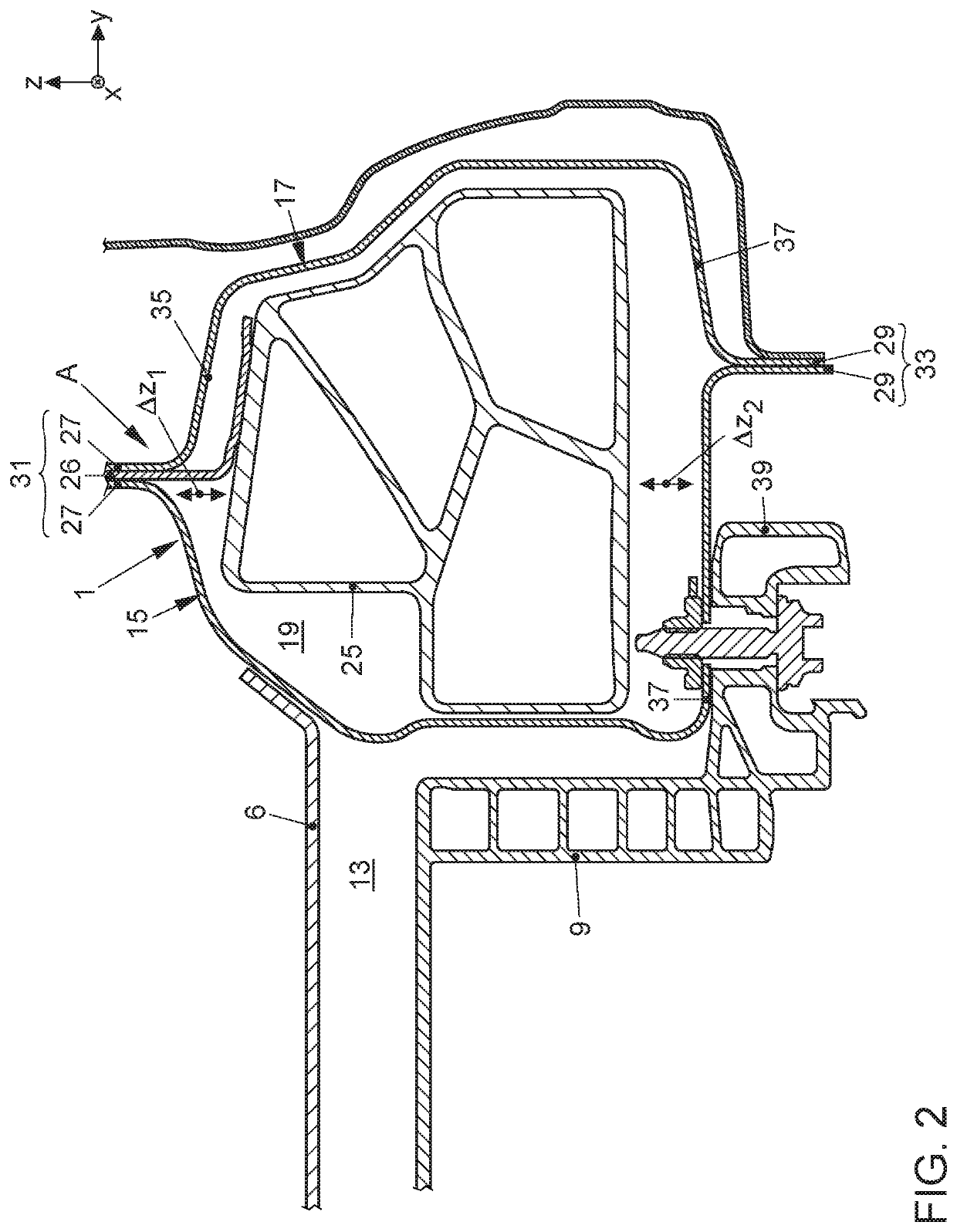 Body structure for a vehicle