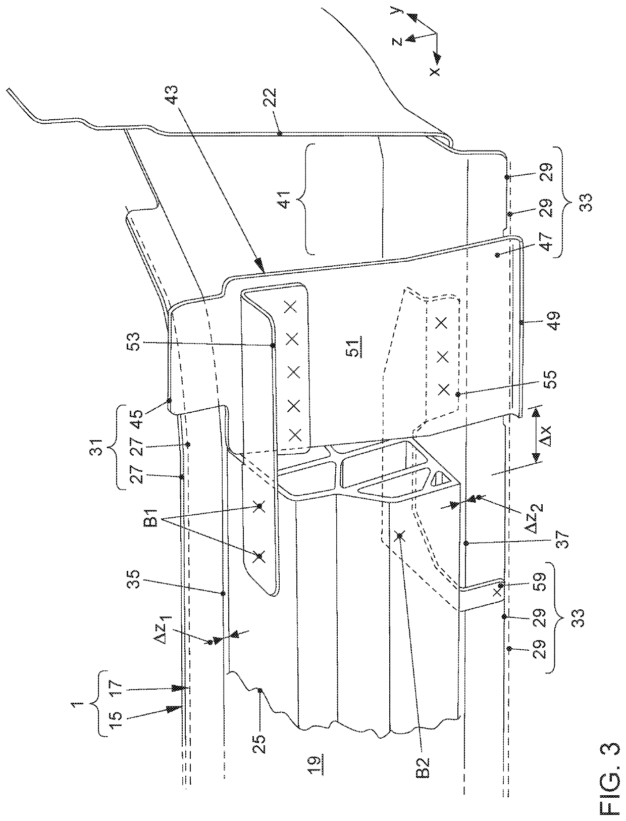 Body structure for a vehicle