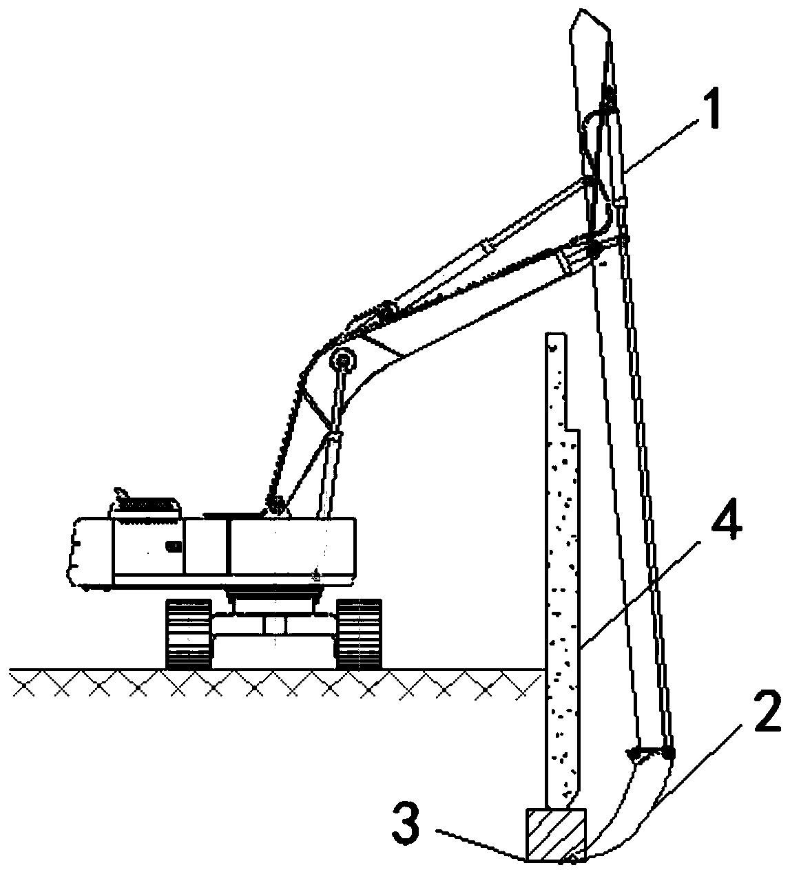 Device for breaking underground obstacle under deep excavation conditions
