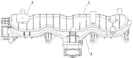 Intake manifold integrating oil-gas separation device with PCV, engine and automobile