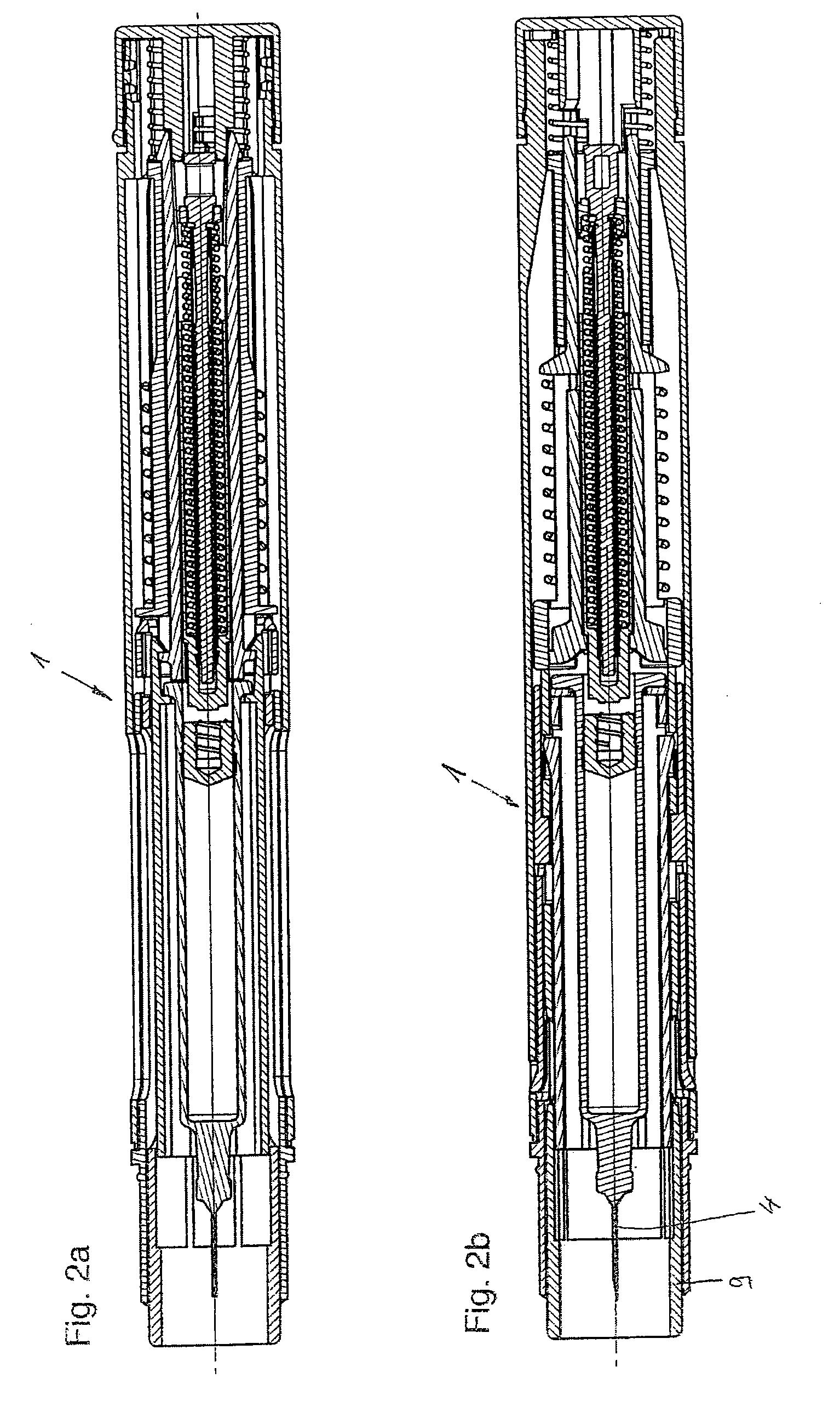 Injection device with controlled needle retraction