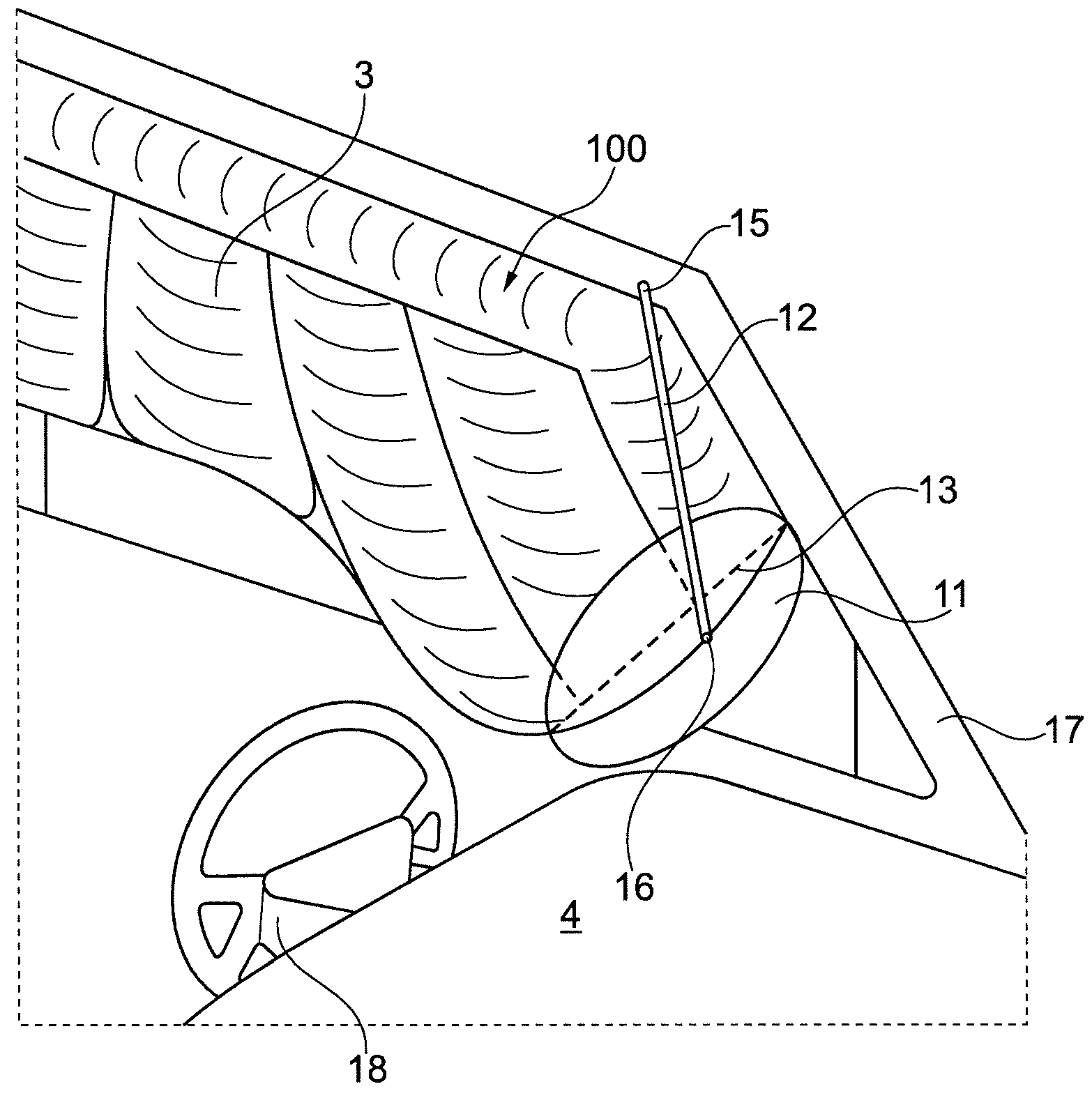 Curtain airbag for a vehicle