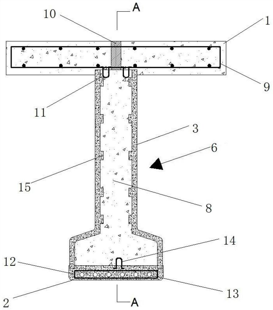A prestressed self-maintaining composite beam without web reinforcement based on permanent post-tensioned prestressed uhpc formwork and its construction method