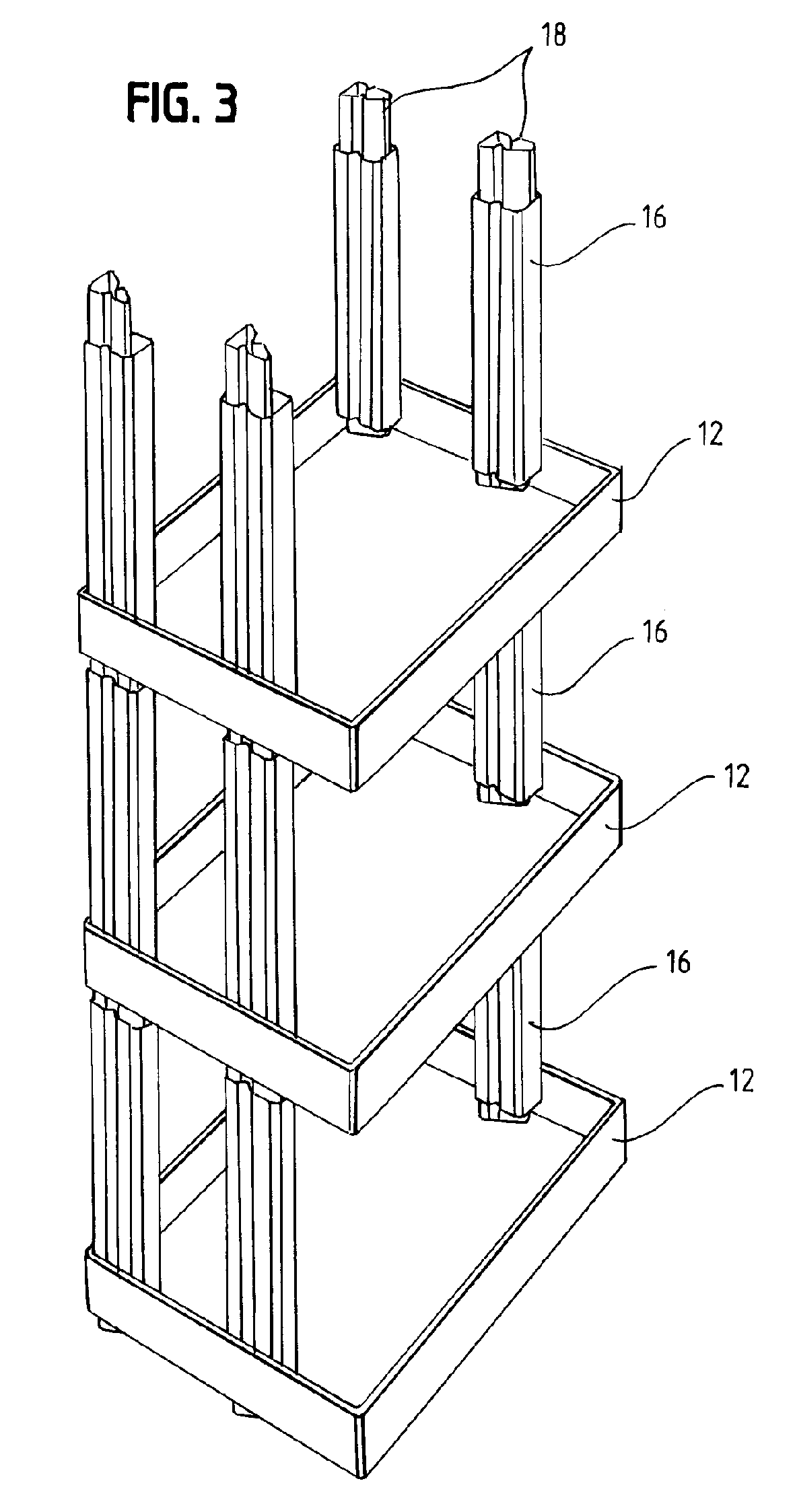 Post in post product packaging and display structure tray system