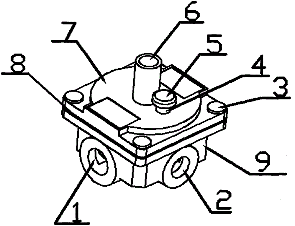 A double gas source automatic selection valve