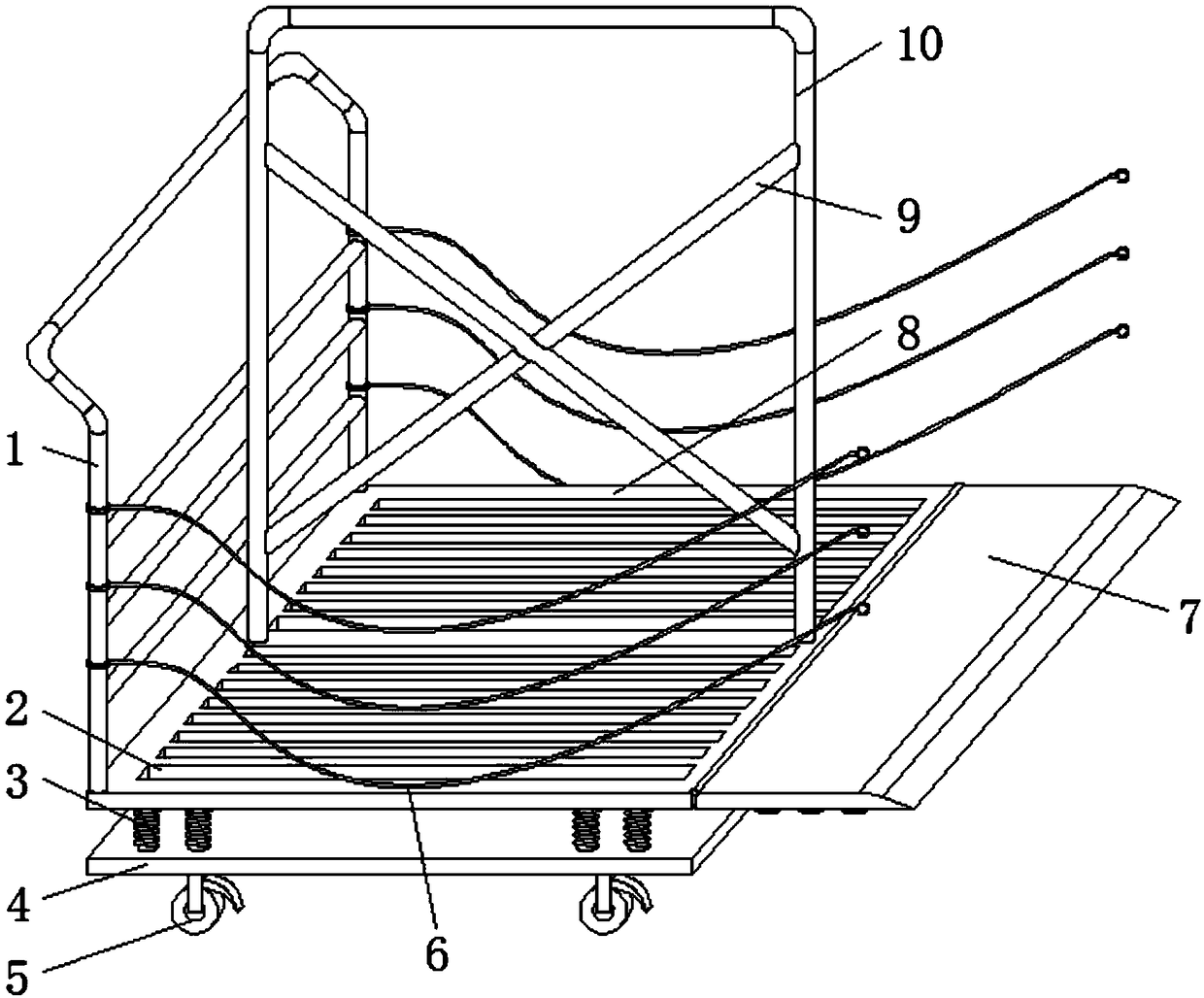 A conveying device for furniture production