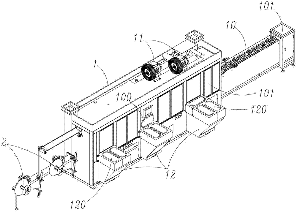 A medium and large density battery packing machine