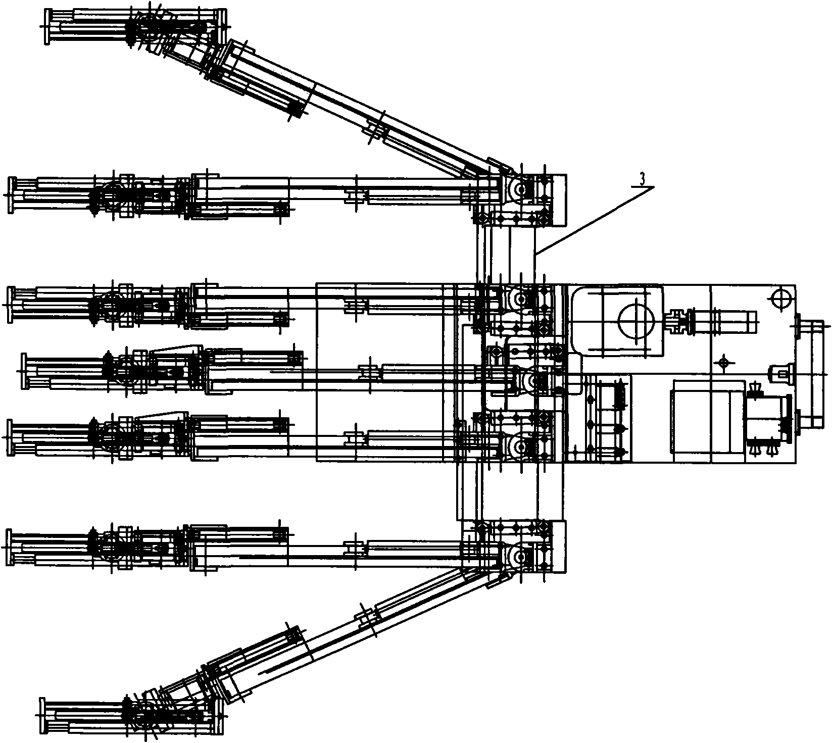 Movable three-arm top-assisting anchor rod and anchor cable construction drill carriage