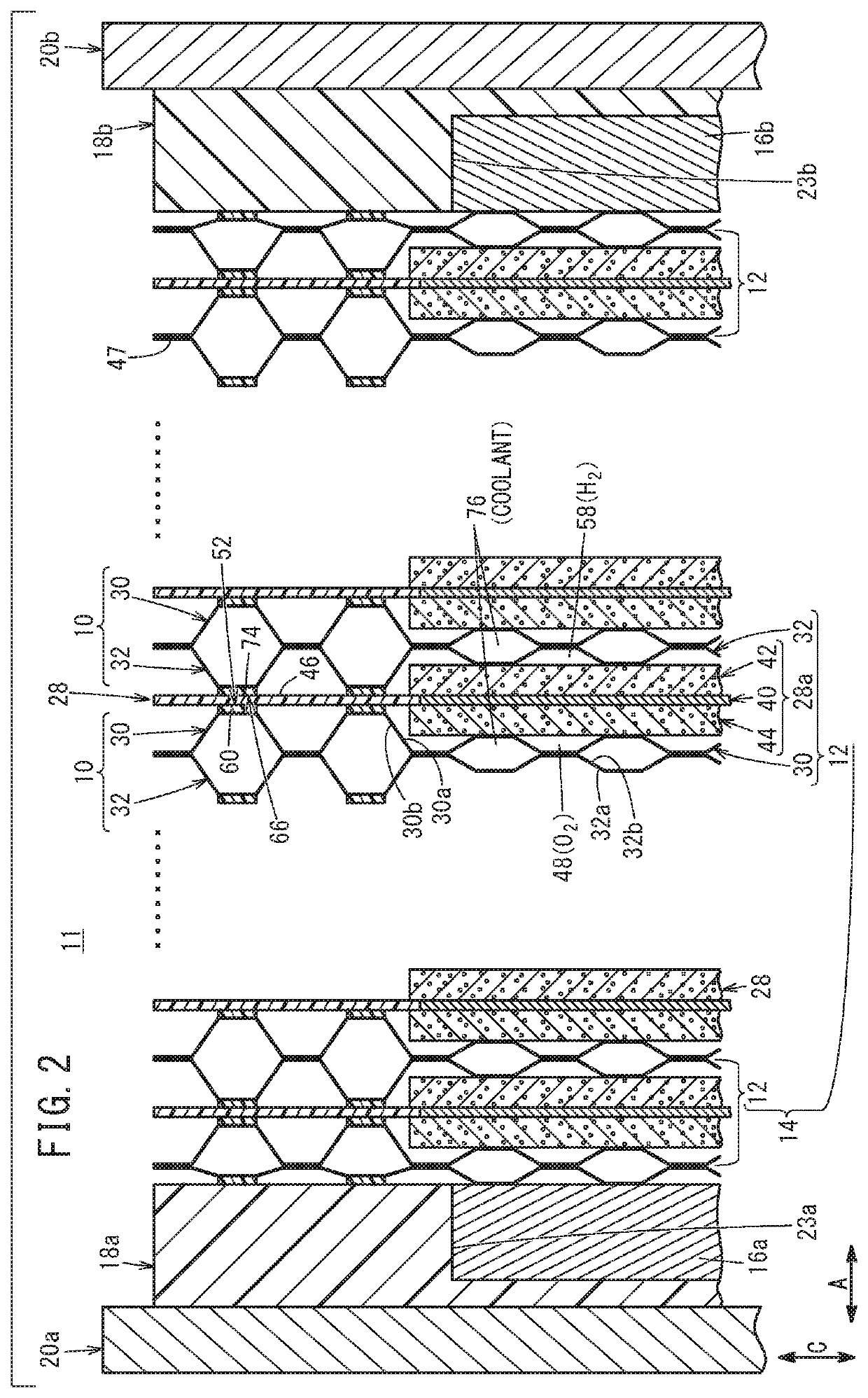 Fuel cell separator member and fuel cell stack