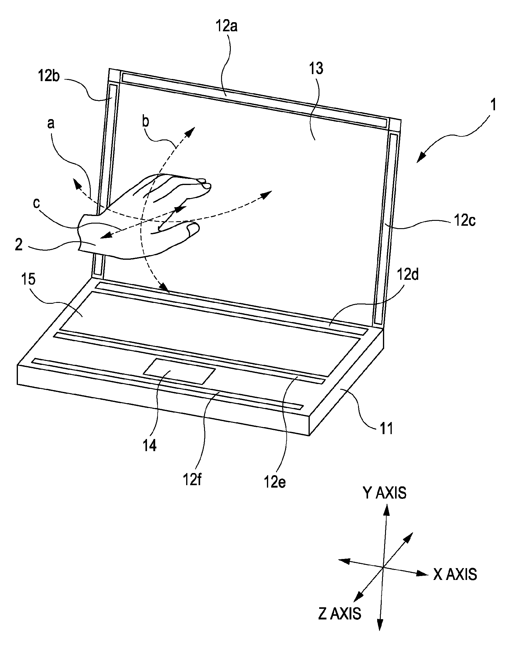 Capacitive motion detection device and input device using the same