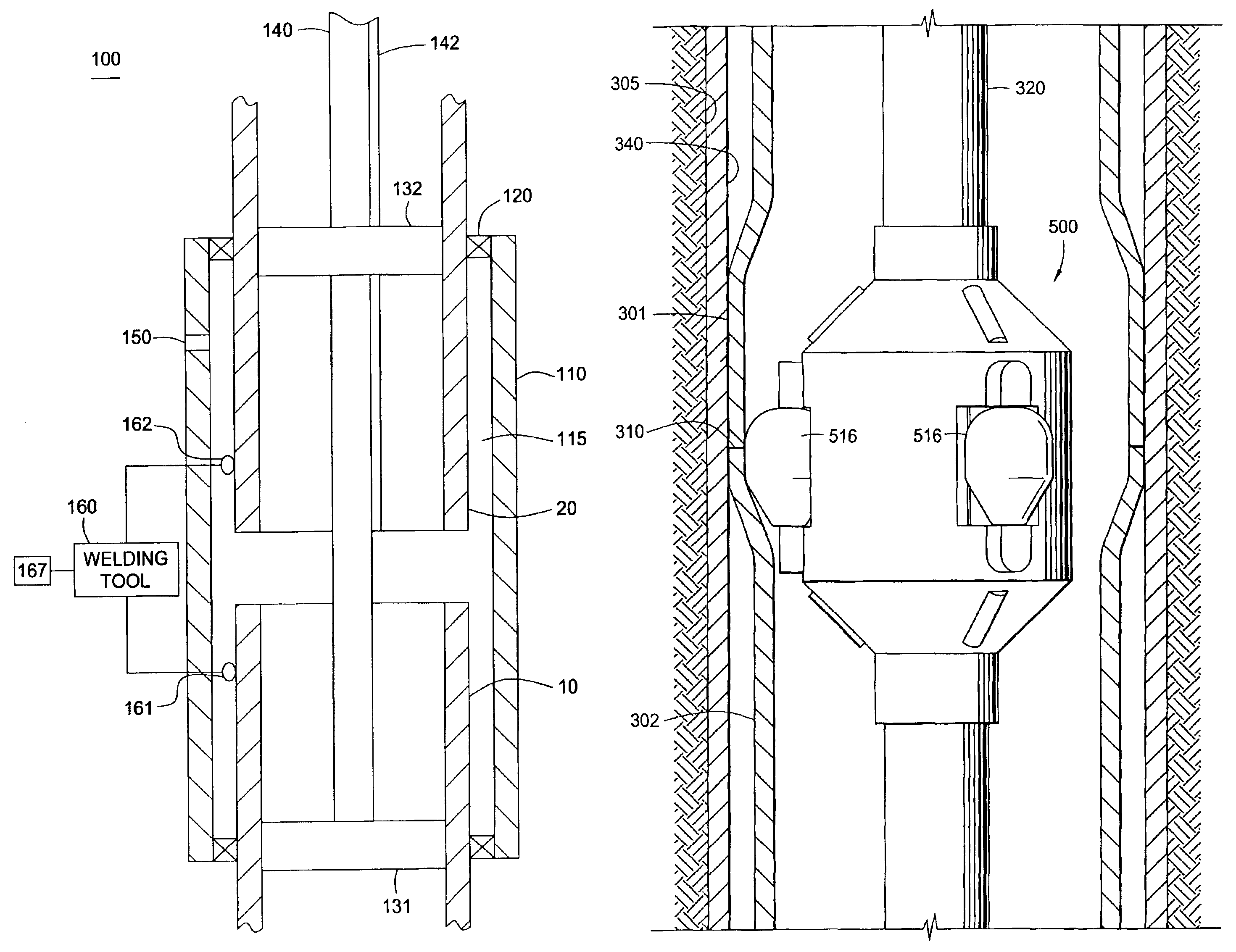 Method and apparatus for expanding a welded connection