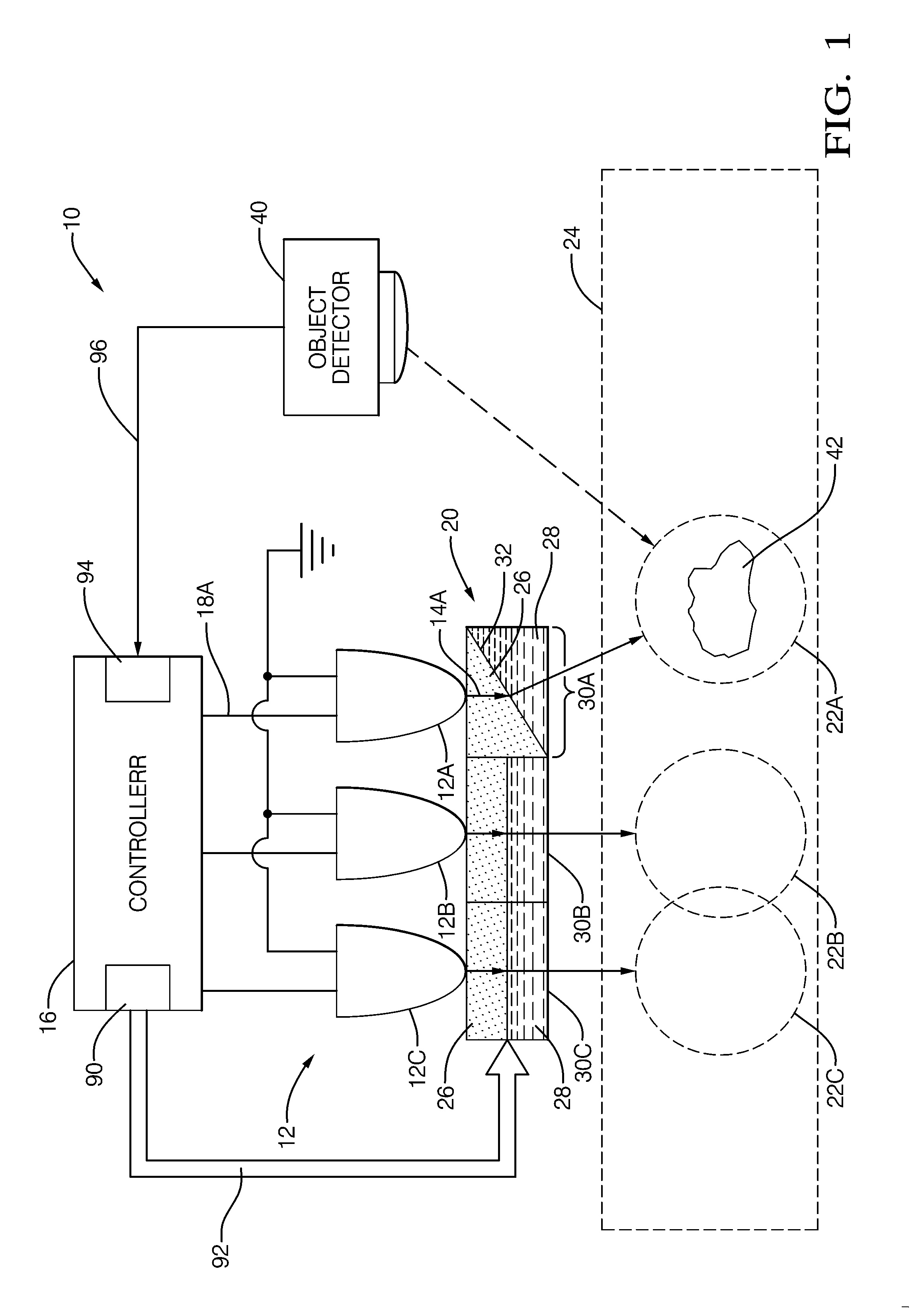 Light distribution pattern control using object detection and electrowetting lenses