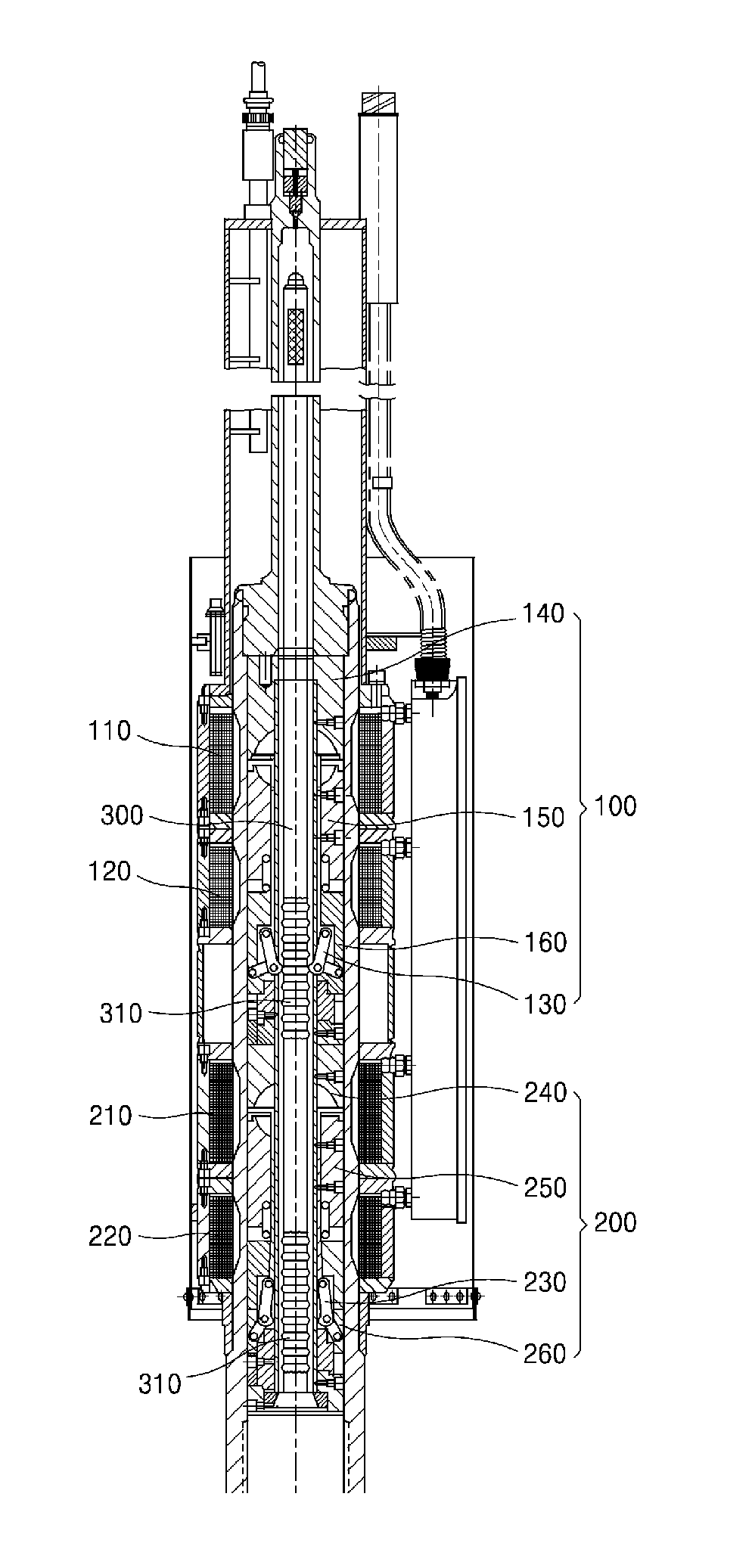 Magnetic jack type control element drive mechanism for precision position control of control element assembly