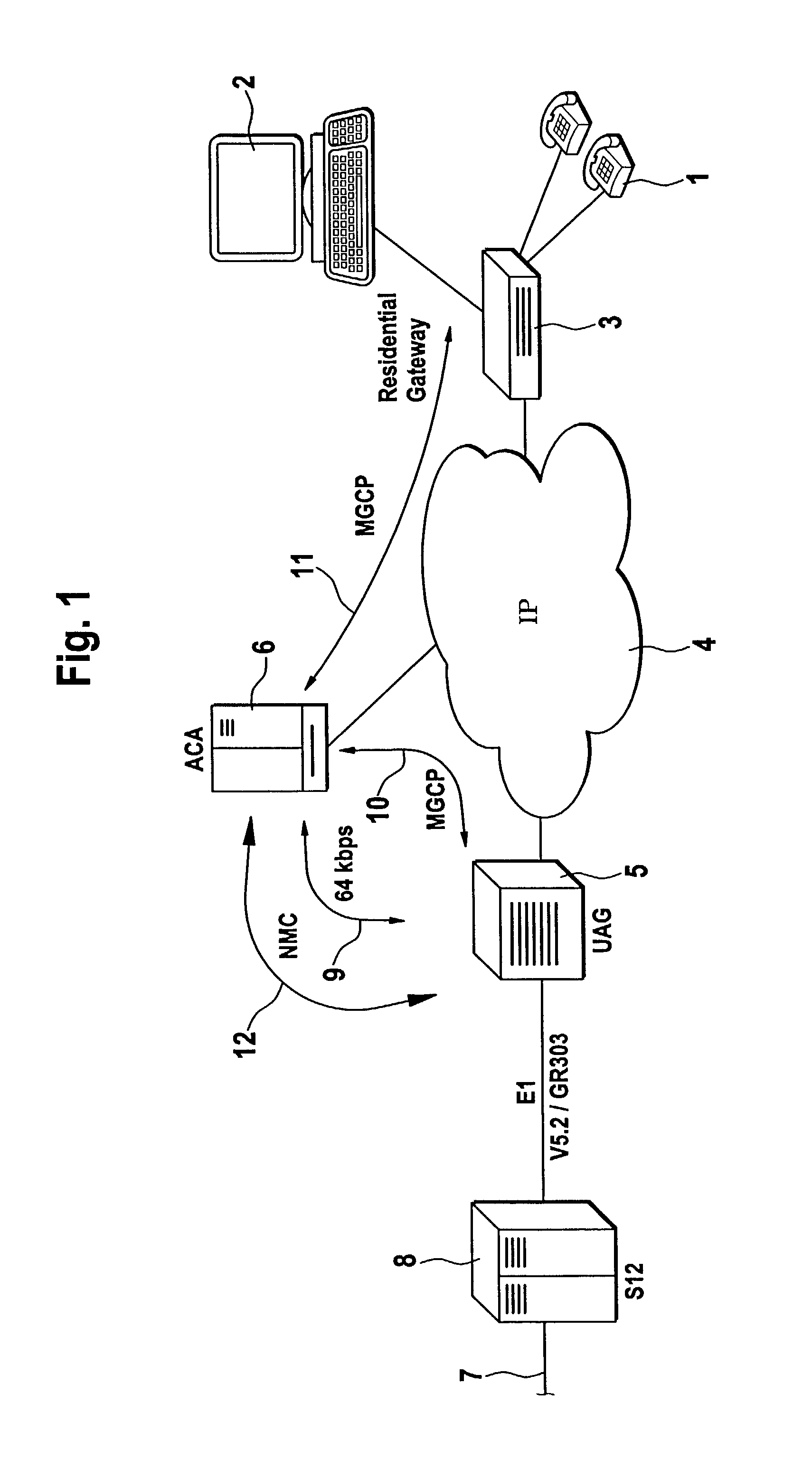 Method for transferring a call between a telecommunications network and a data network