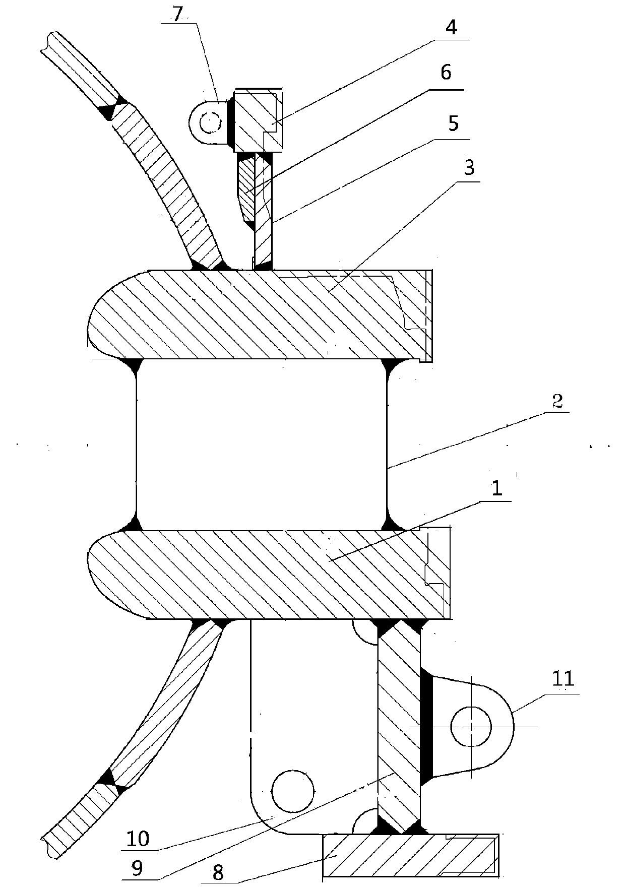 Assembly welding method for water-pumping and energy-storage socket ring