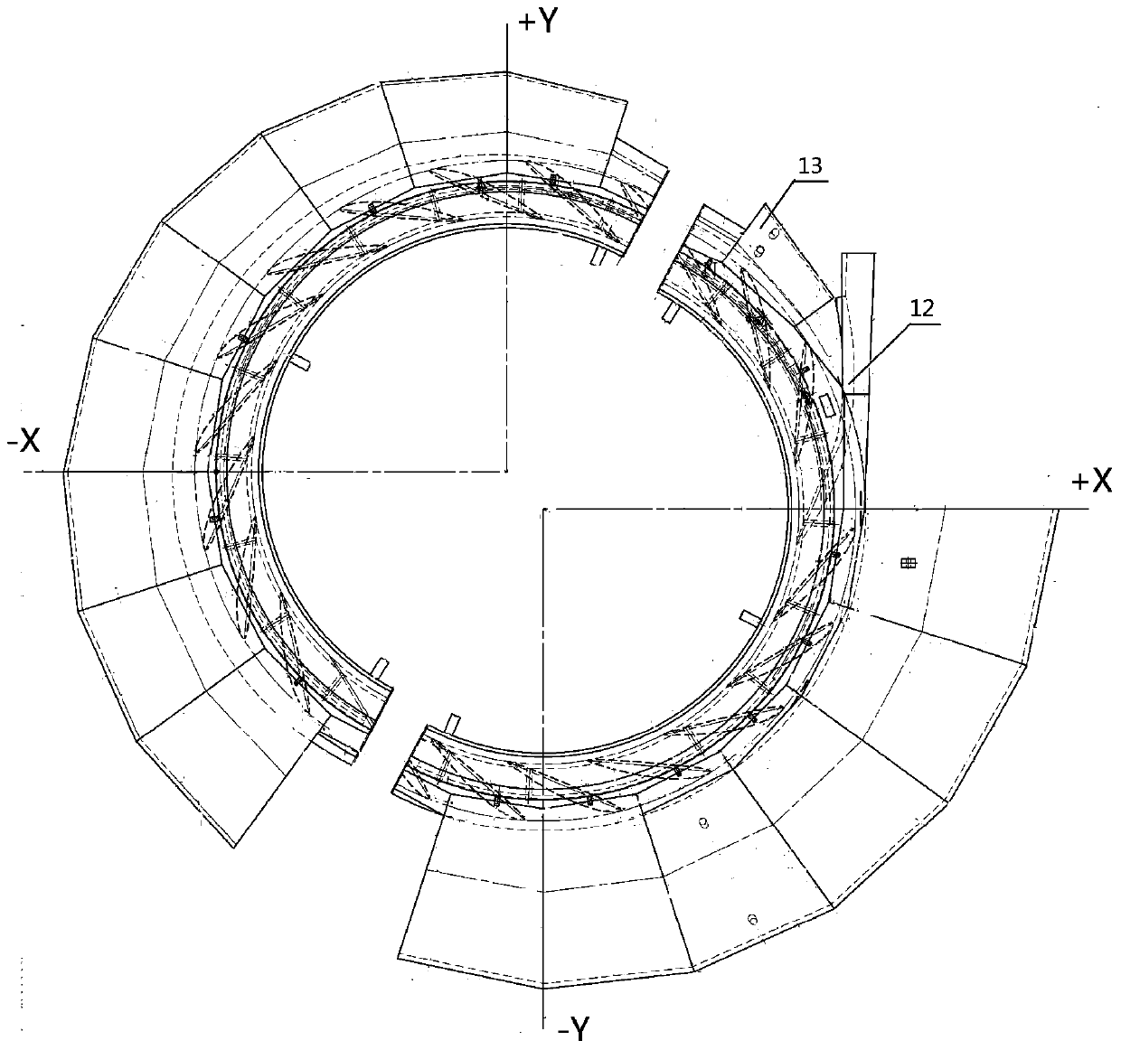 Assembly welding method for water-pumping and energy-storage socket ring