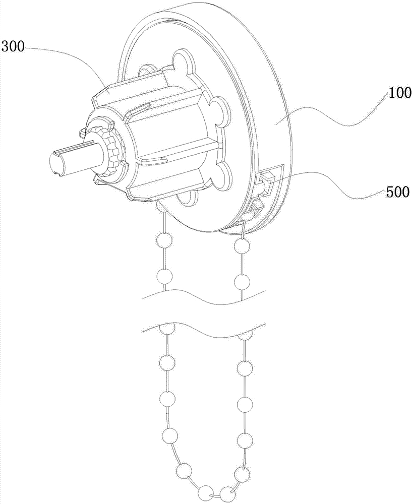 Curtain bead-pull driving device