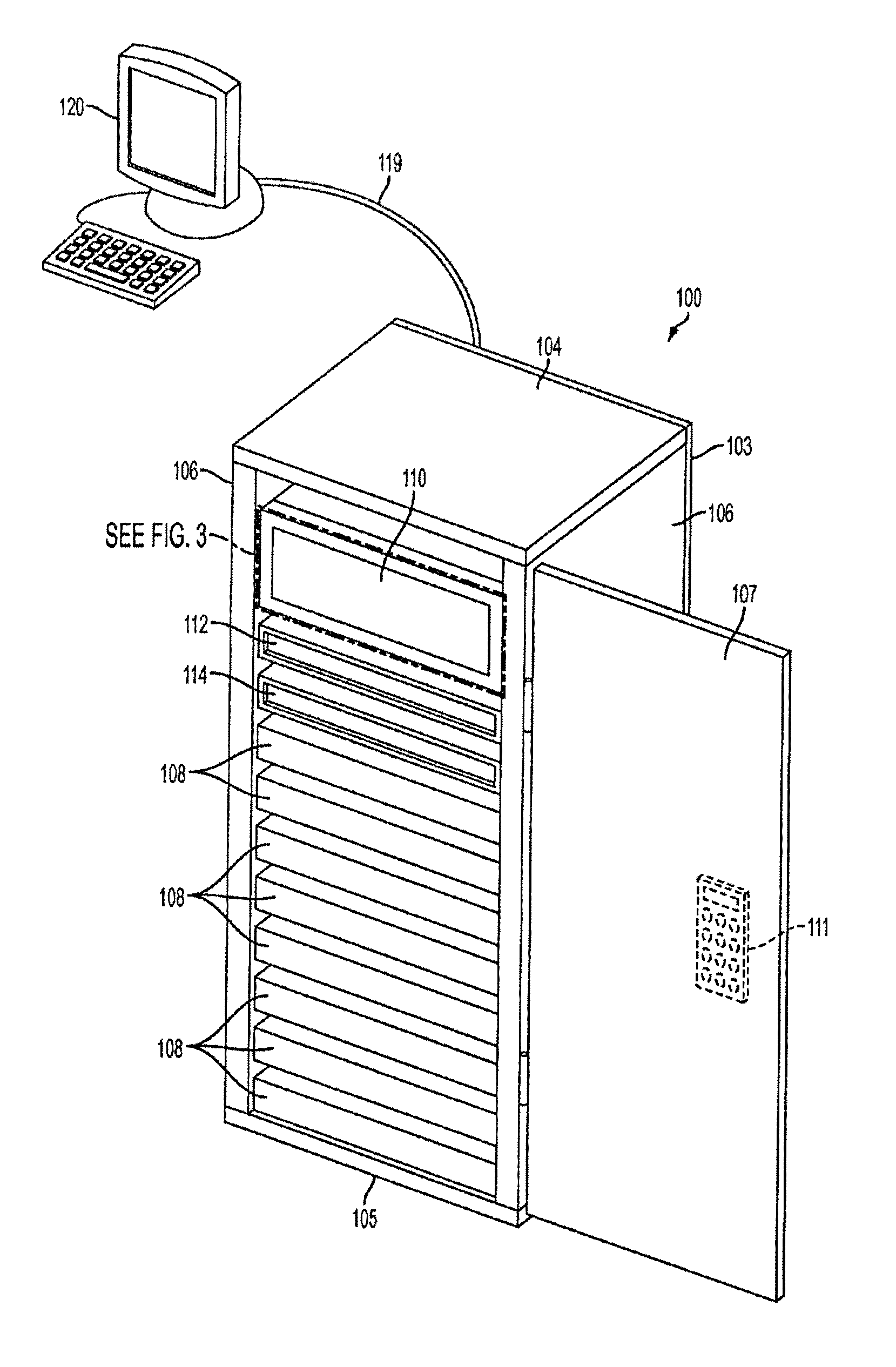 Data center equipment cabinet information center and updateable asset tracking system