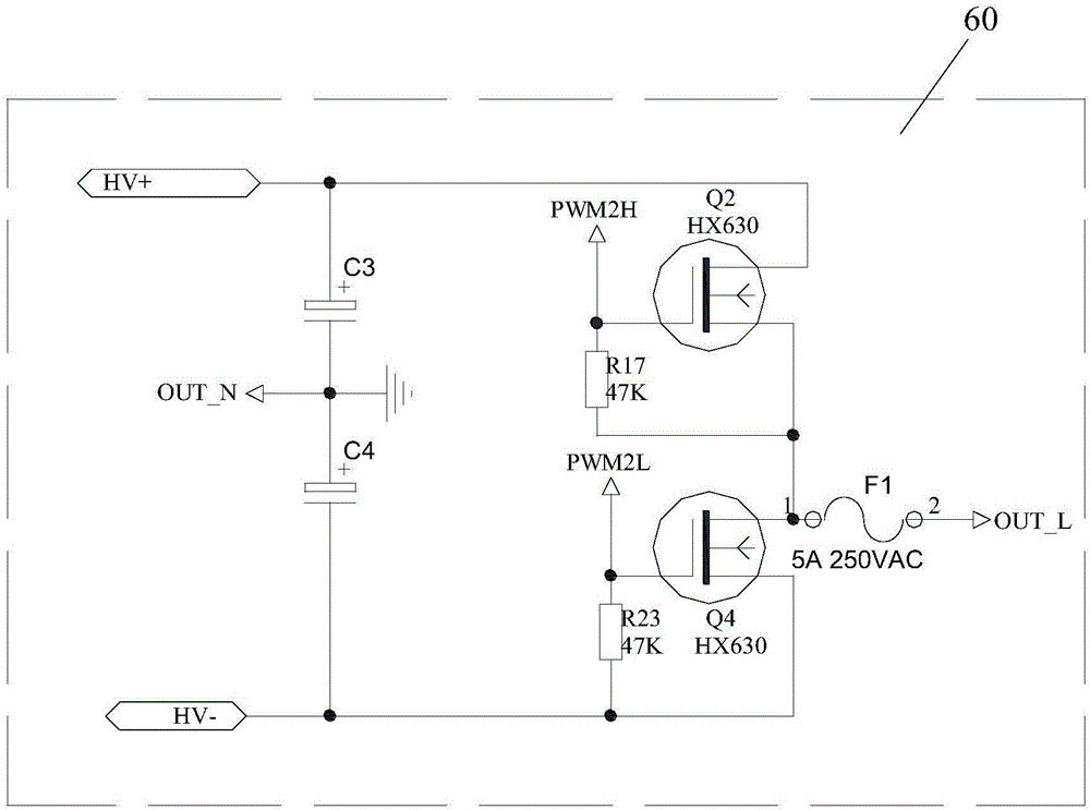 Intelligent corrective wave voltage conversion circuit based on PFC (power factor correction) forward half-bridge
