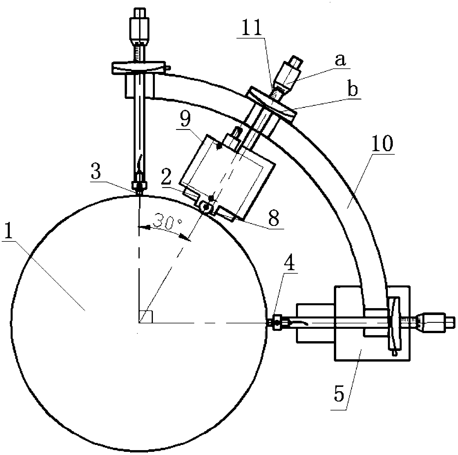 In-place measuring device and measuring method for separated electricity jumpiness of main shaft rotation error