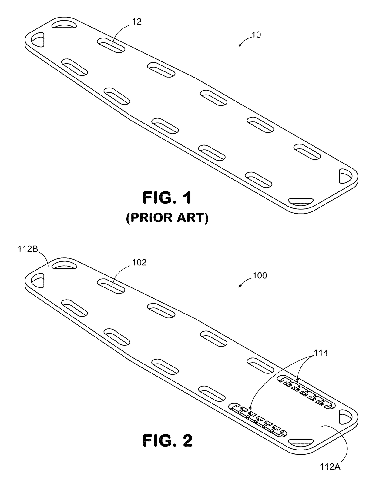 Spine board with cleats for securing a patient