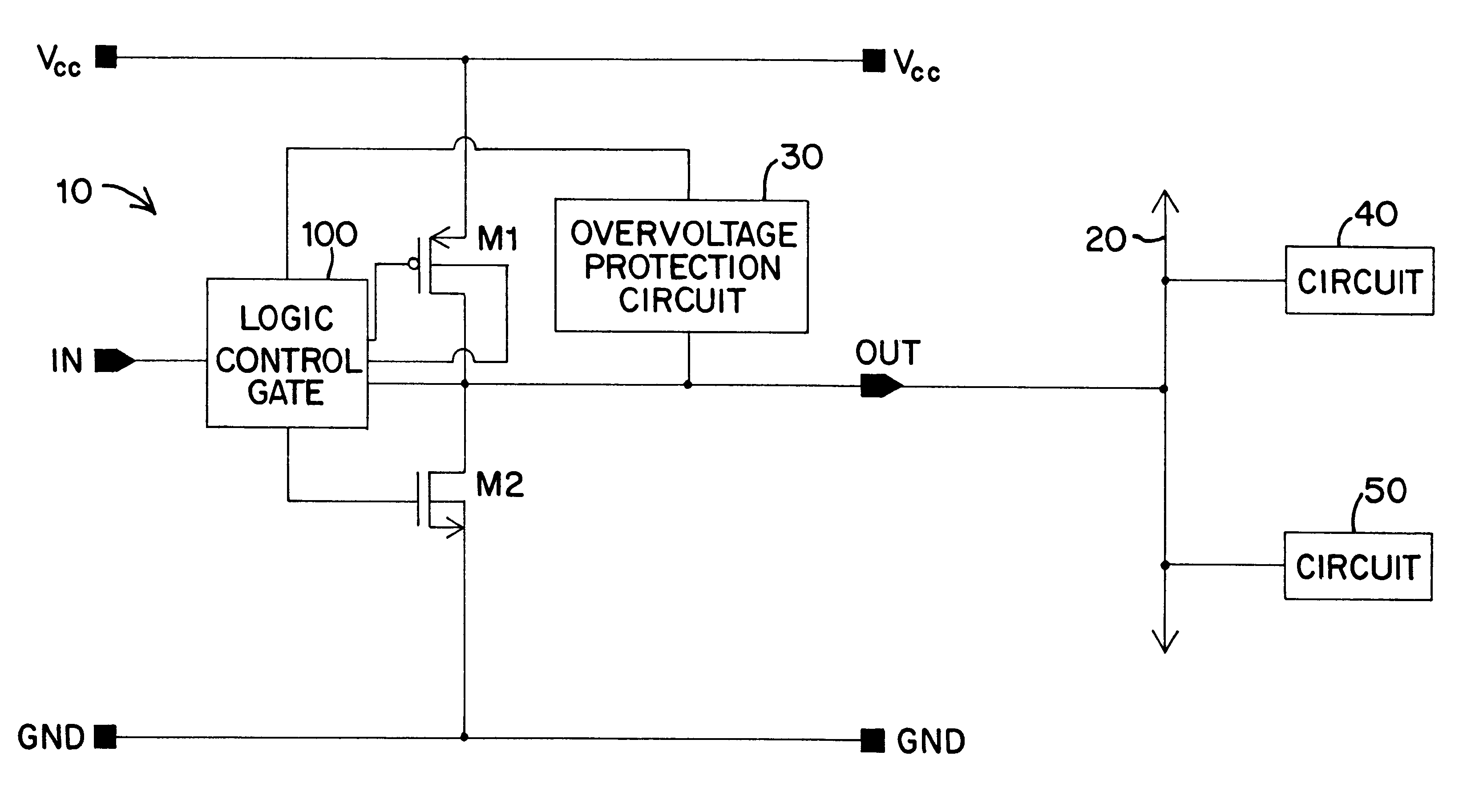 Overvoltage protection circuit with overvoltage removal sensing
