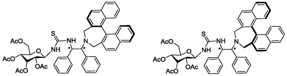 Chiral sugar-containing thiosemicarbazide catalyst derived from binaphthalene skeleton and preparation method and application thereof